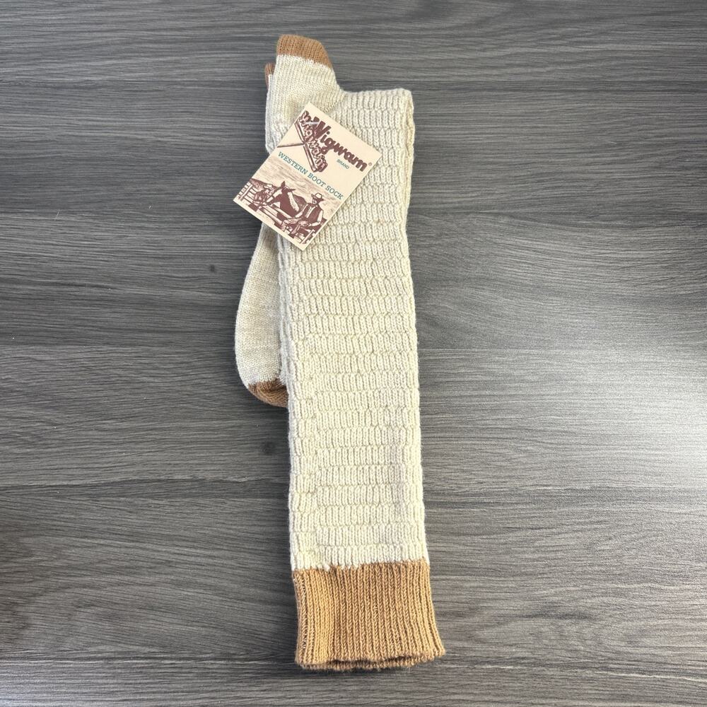 Vintage Wigwam Western Boot Socks 11-13 85% Wool USA Mens Cowboy New Old Stock